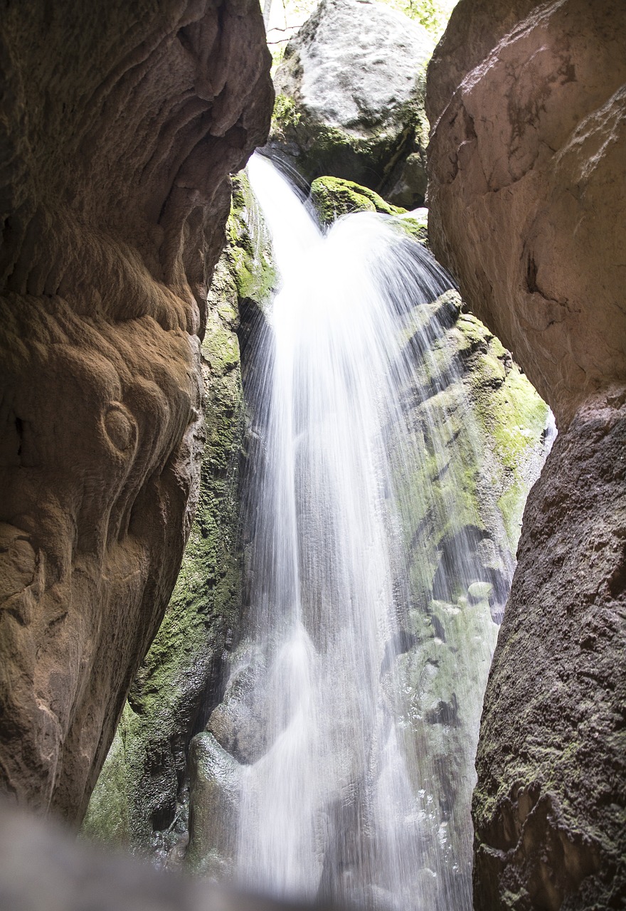 waterfall mountain natural water free photo