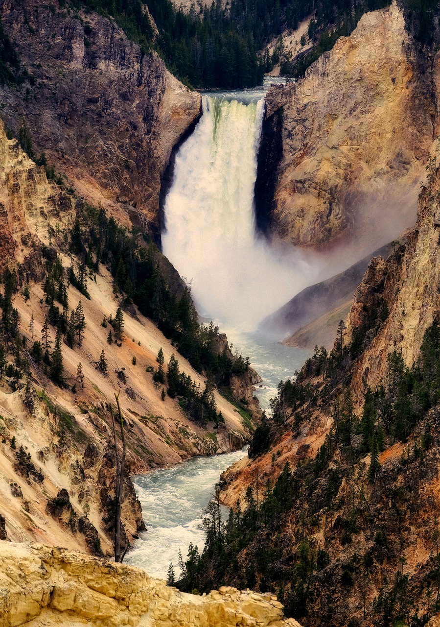 waterfall yellowstone national park free photo