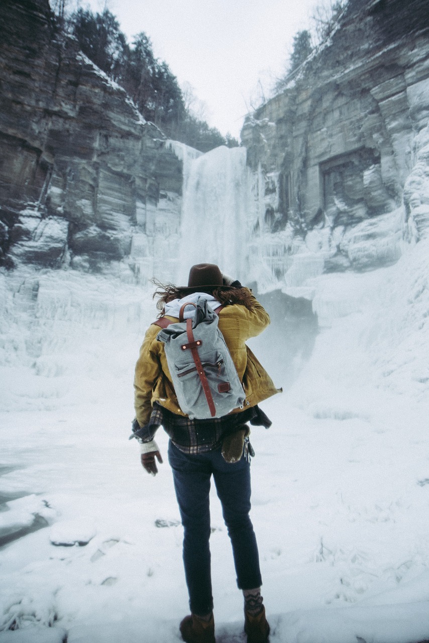 waterfall iceberg snow free photo