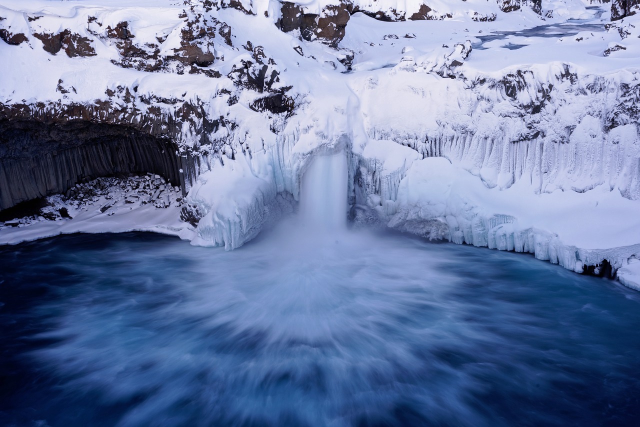 waterfall iceberg snow free photo