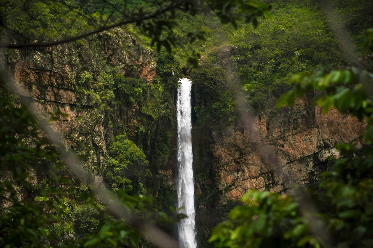 waterfall mountain hill free photo