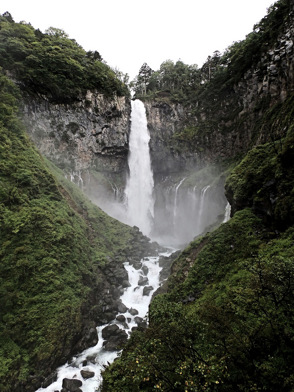 waterfall japan fog free photo