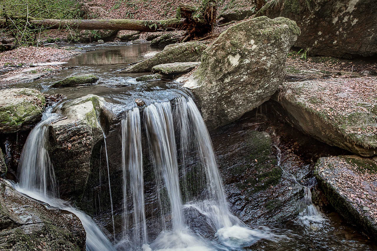 waterfall river rock free photo