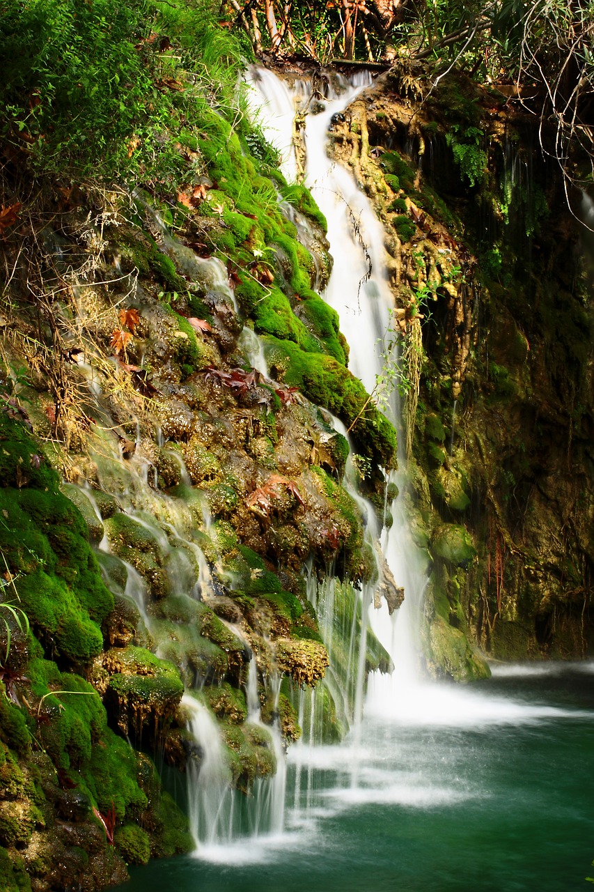 waterfall green water free photo