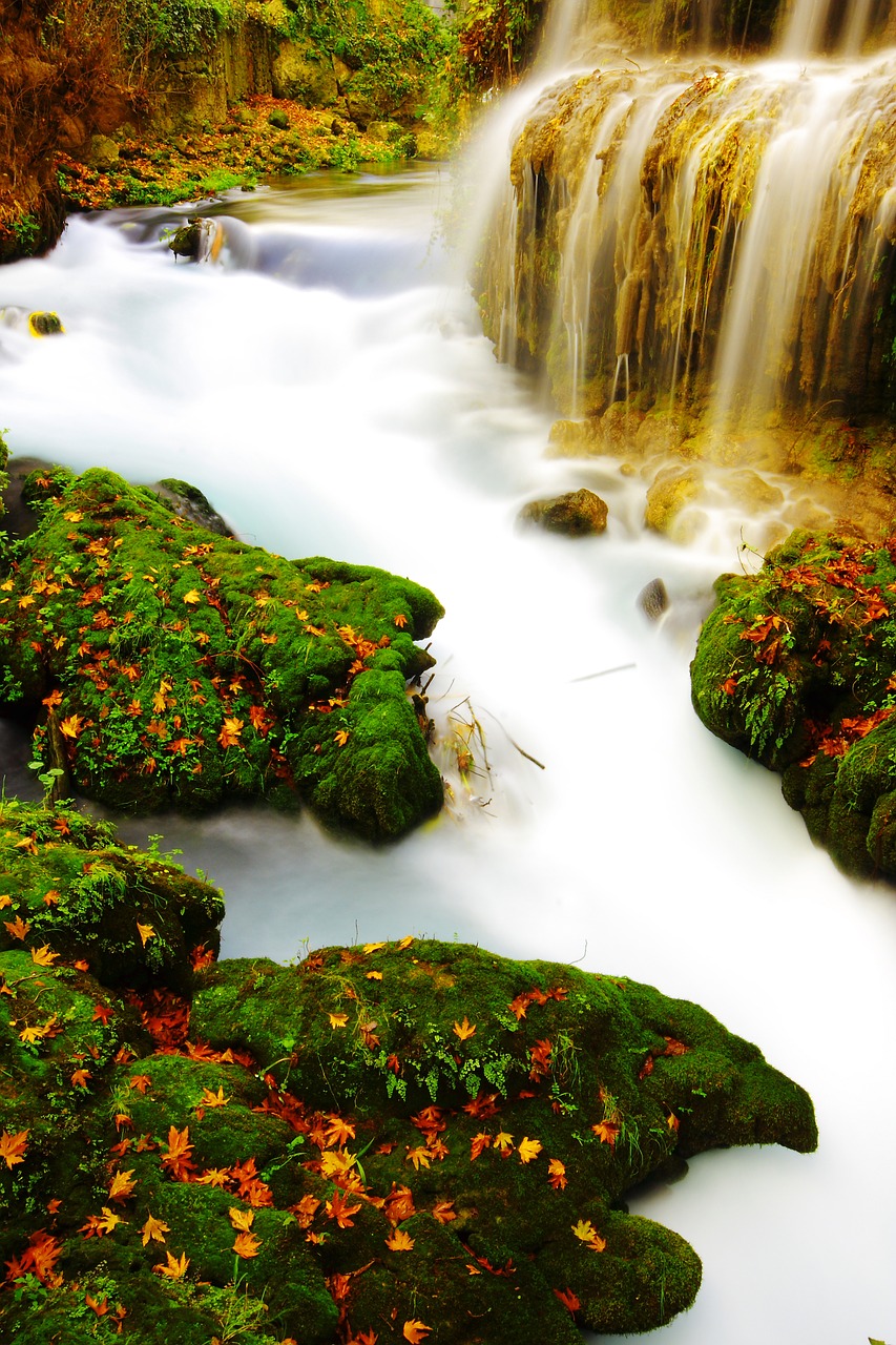 waterfall water white free photo