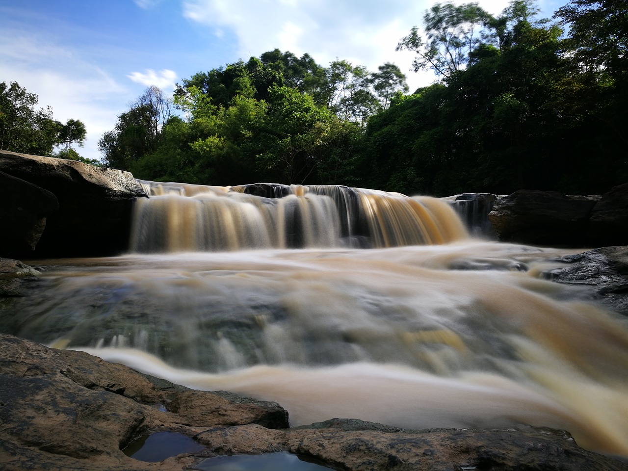 waterfall nature rock free photo