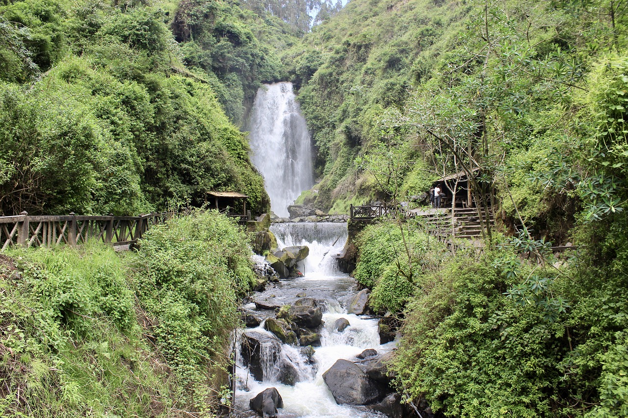 waterfall peguche otavalo free photo