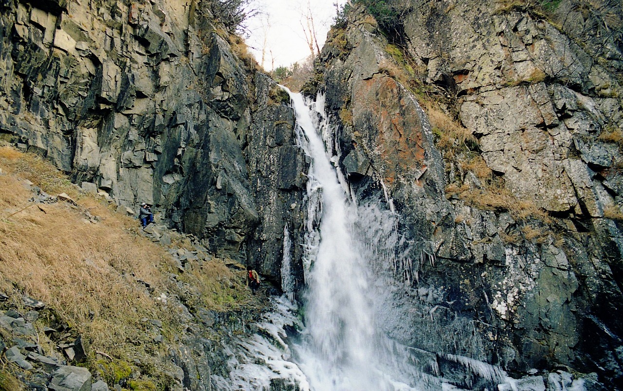 waterfall spillway autumn free photo