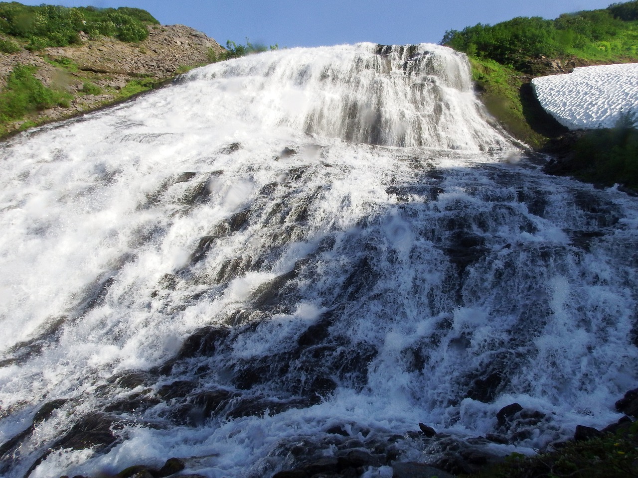 waterfall spillway autumn free photo