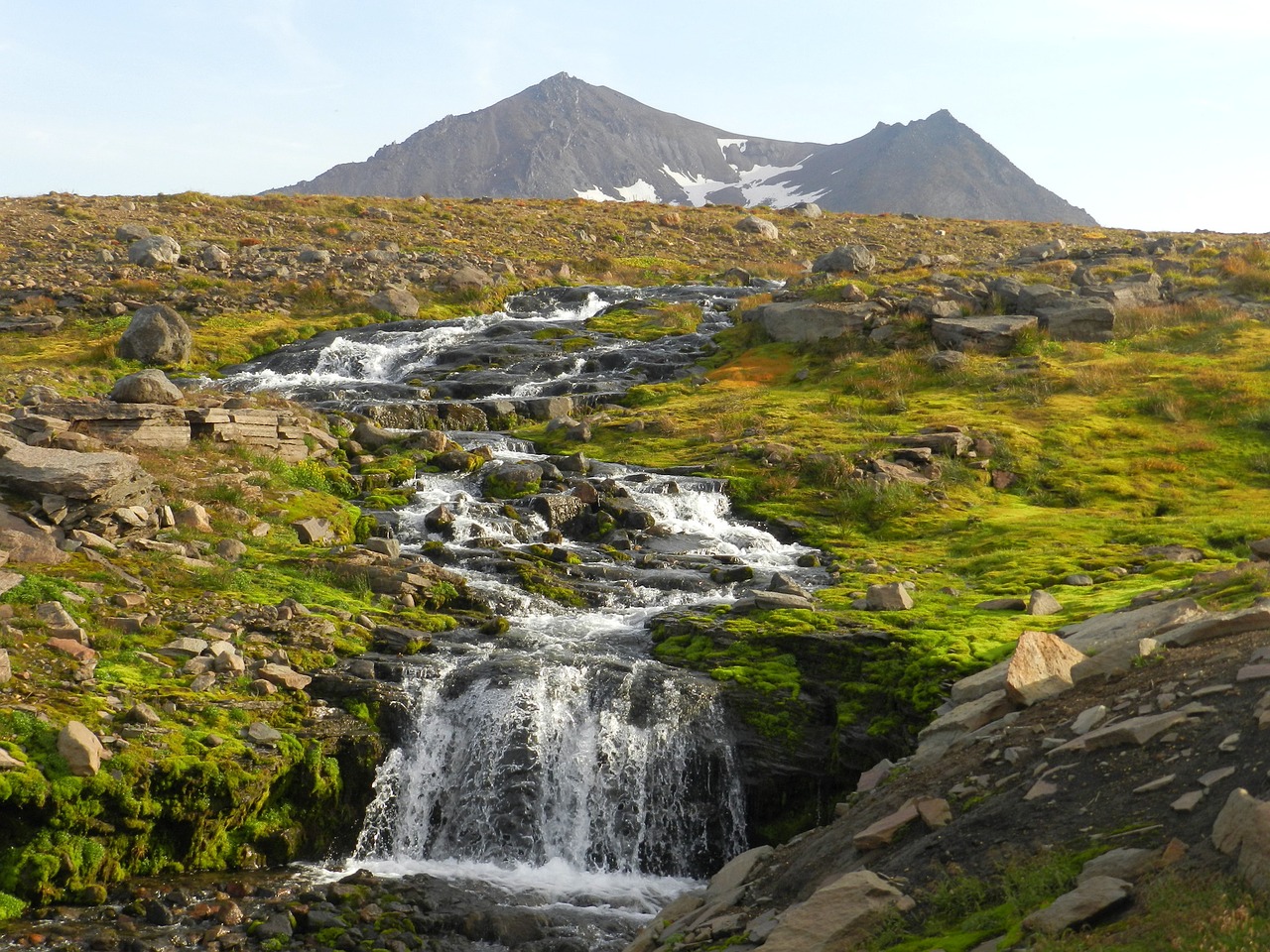 waterfall spillway autumn free photo