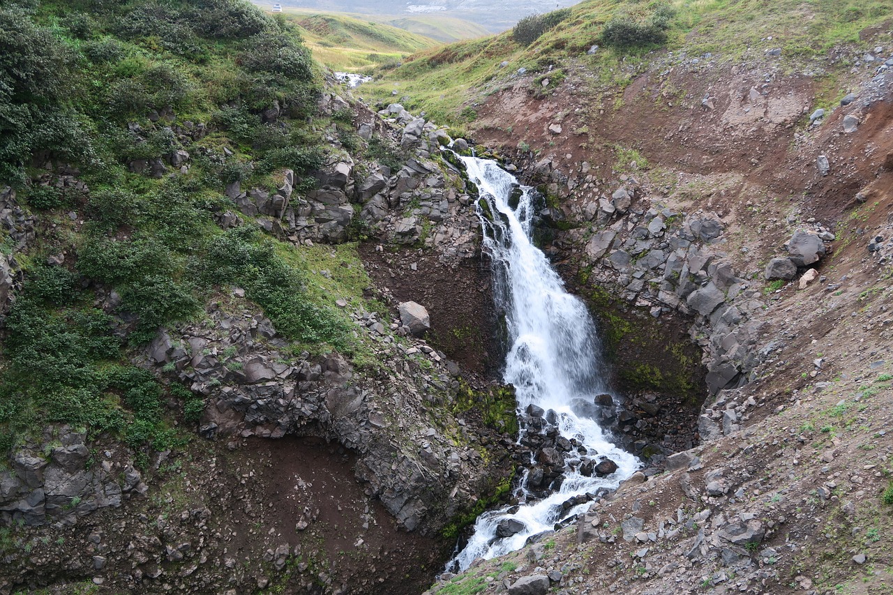 waterfall spillway autumn free photo