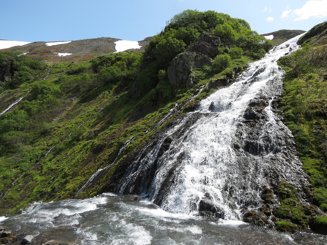 waterfall spillway autumn free photo