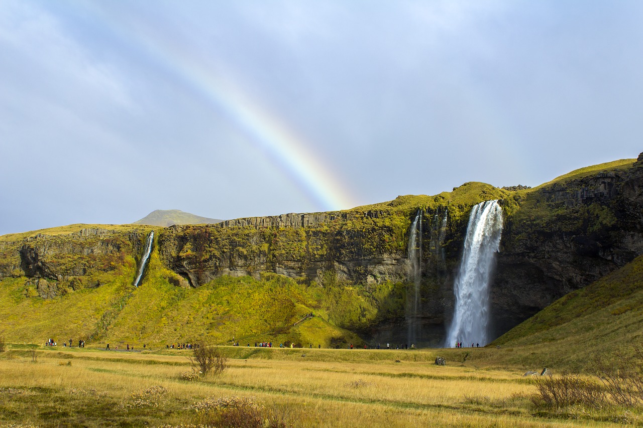 waterfall iceland landscape free photo