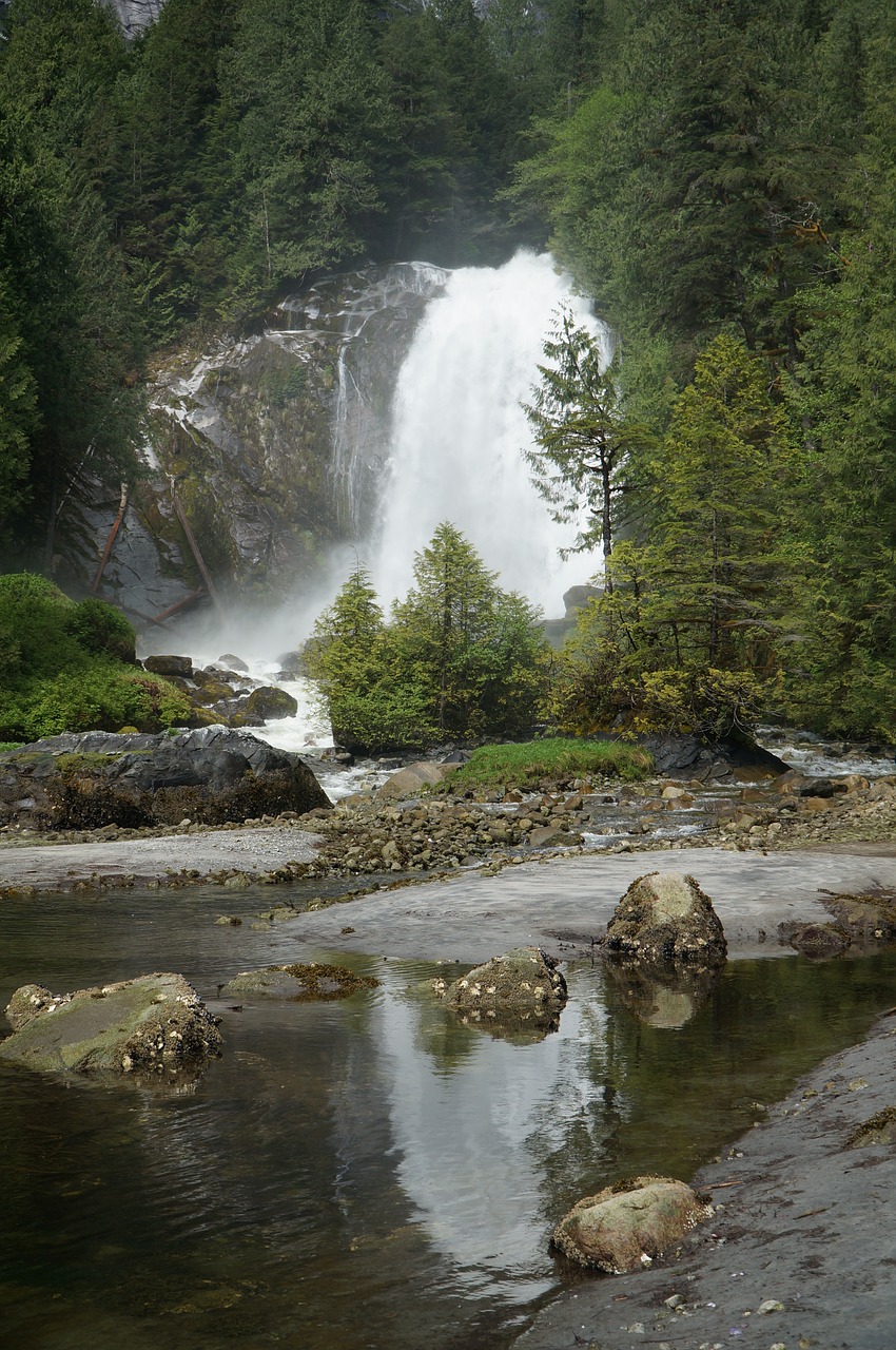 waterfall  british columbia  park free photo