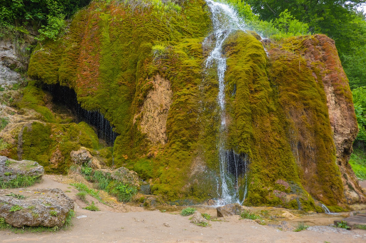 waterfall  moss  landscape free photo