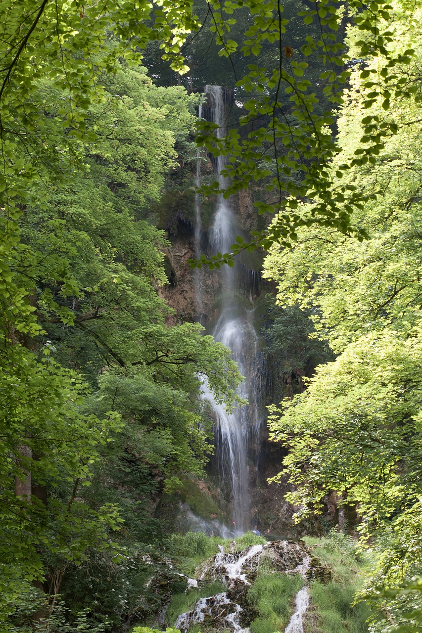 waterfall  mountain  forest free photo