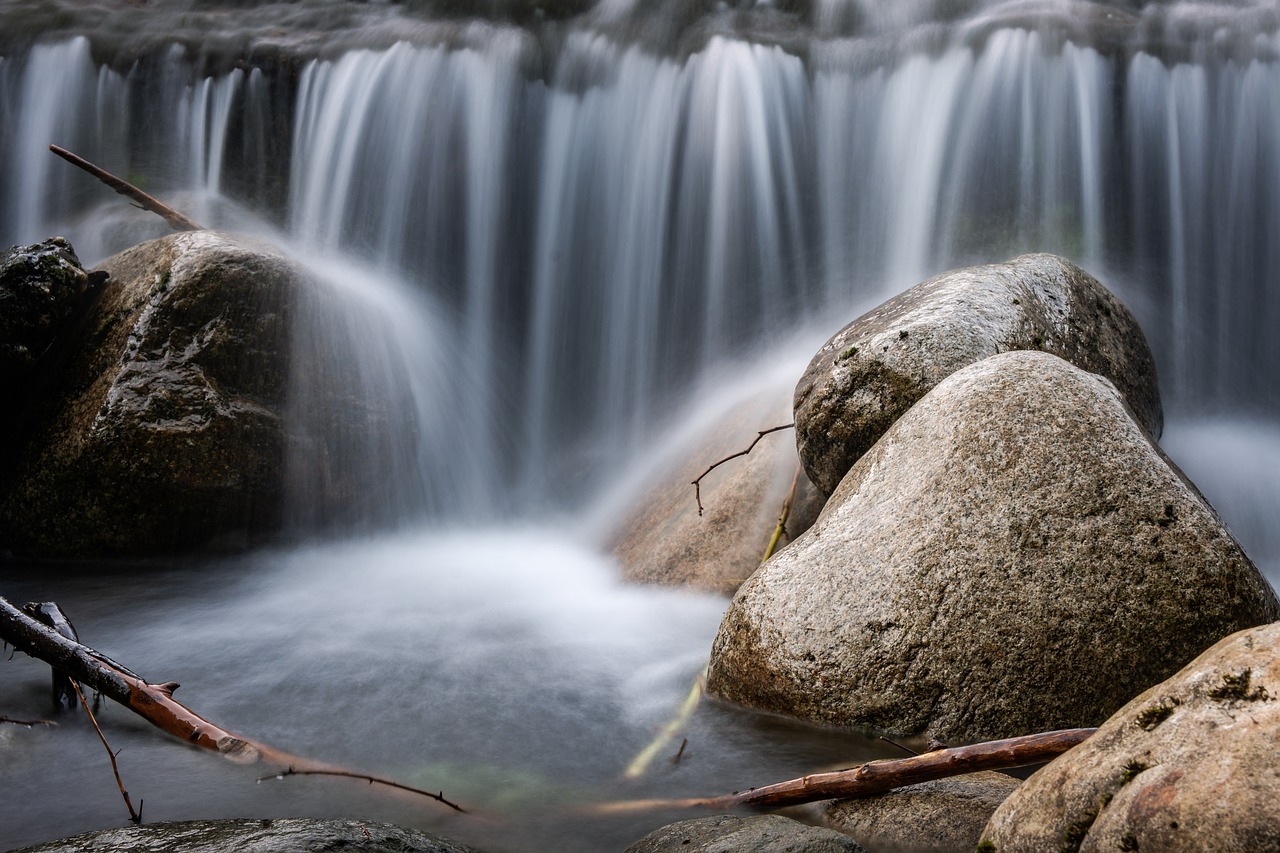 waterfall  rock  stones free photo