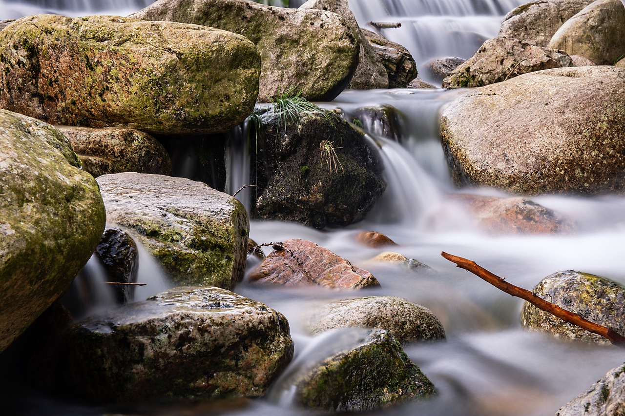 waterfall  rock  stones free photo