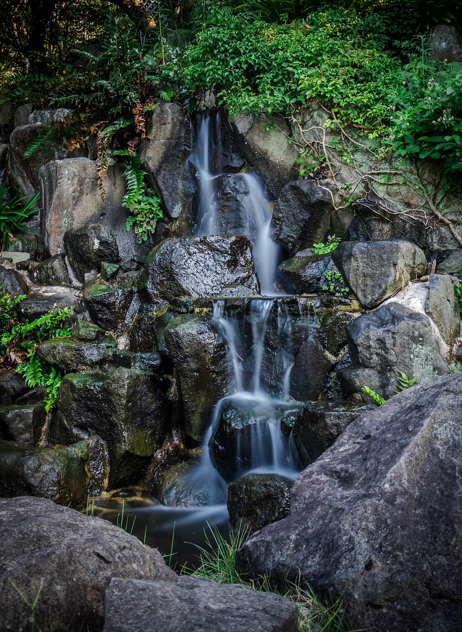 waterfall  japan  garden free photo