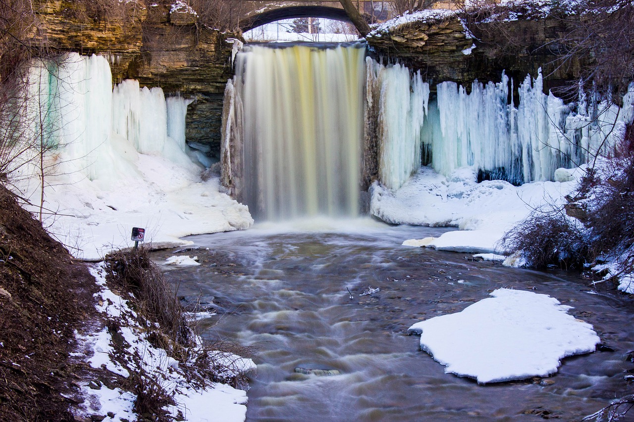 waterfall  winter  ice free photo