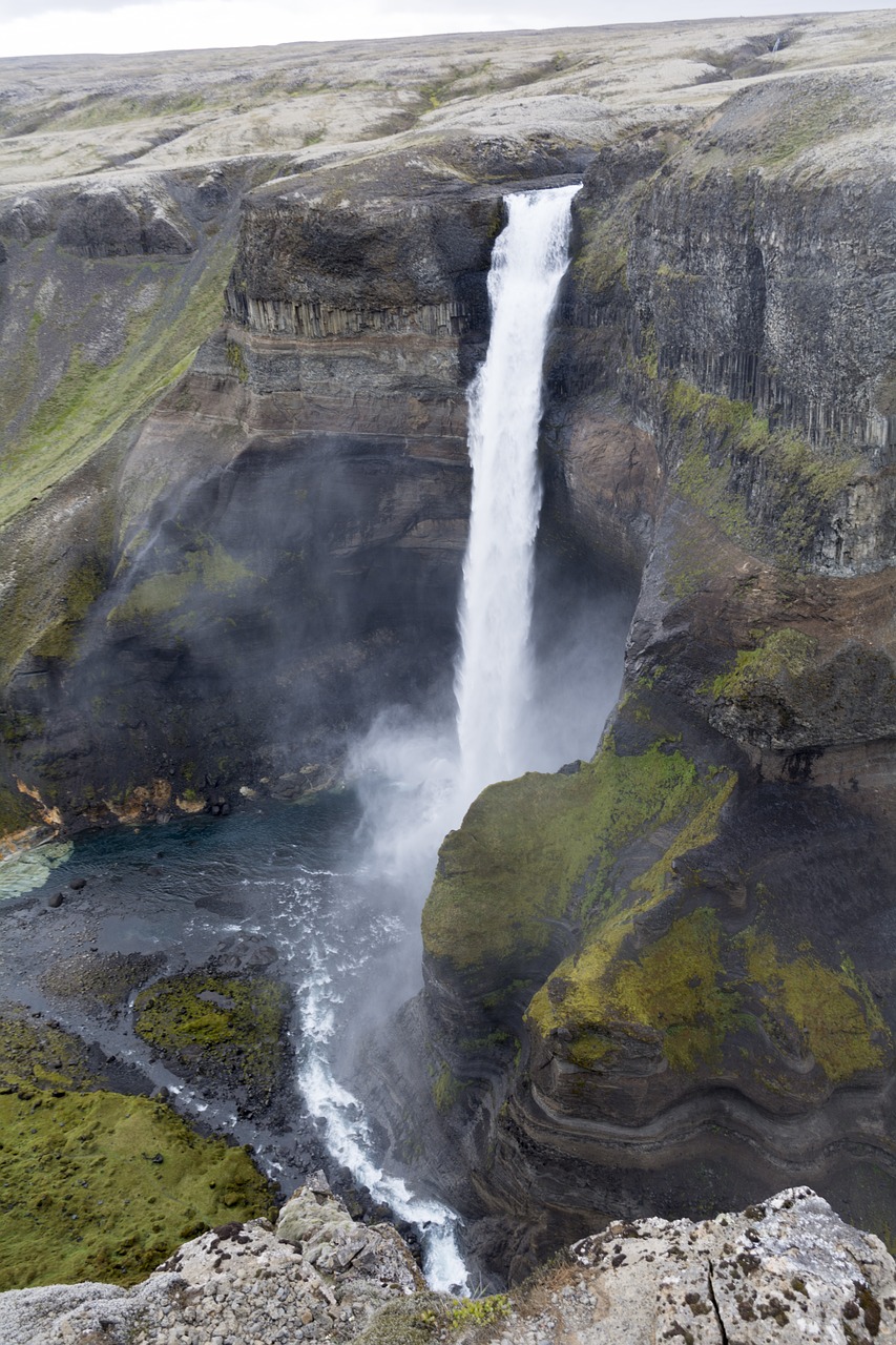 waterfall  iceland  landscape free photo