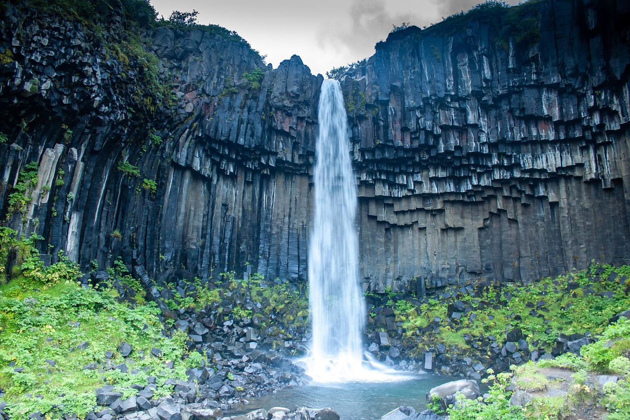 waterfall  black  water free photo