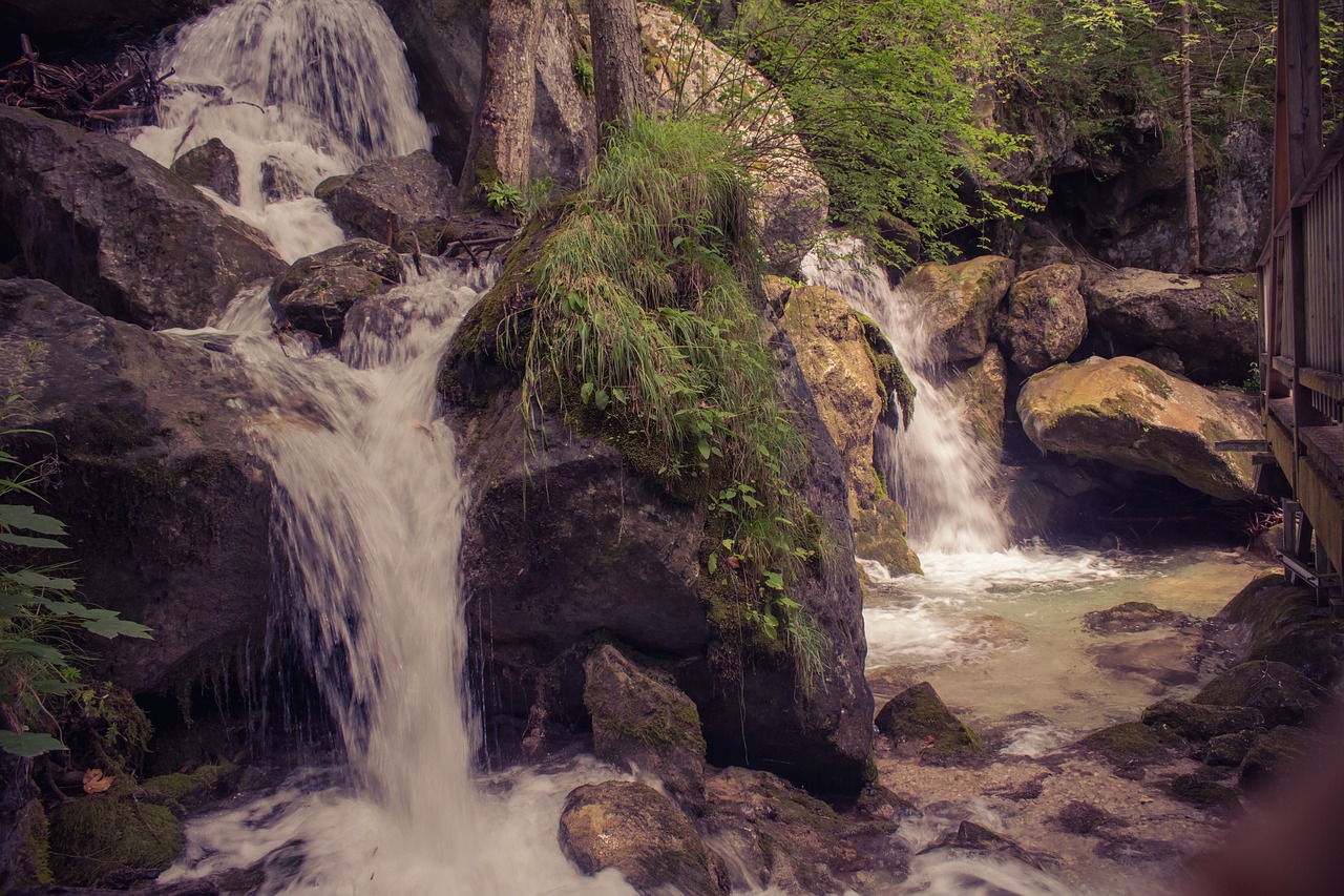 waterfall  landscape  river free photo