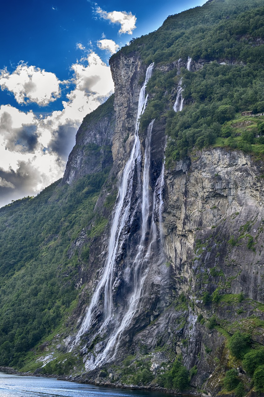 waterfall  fjords  norway free photo