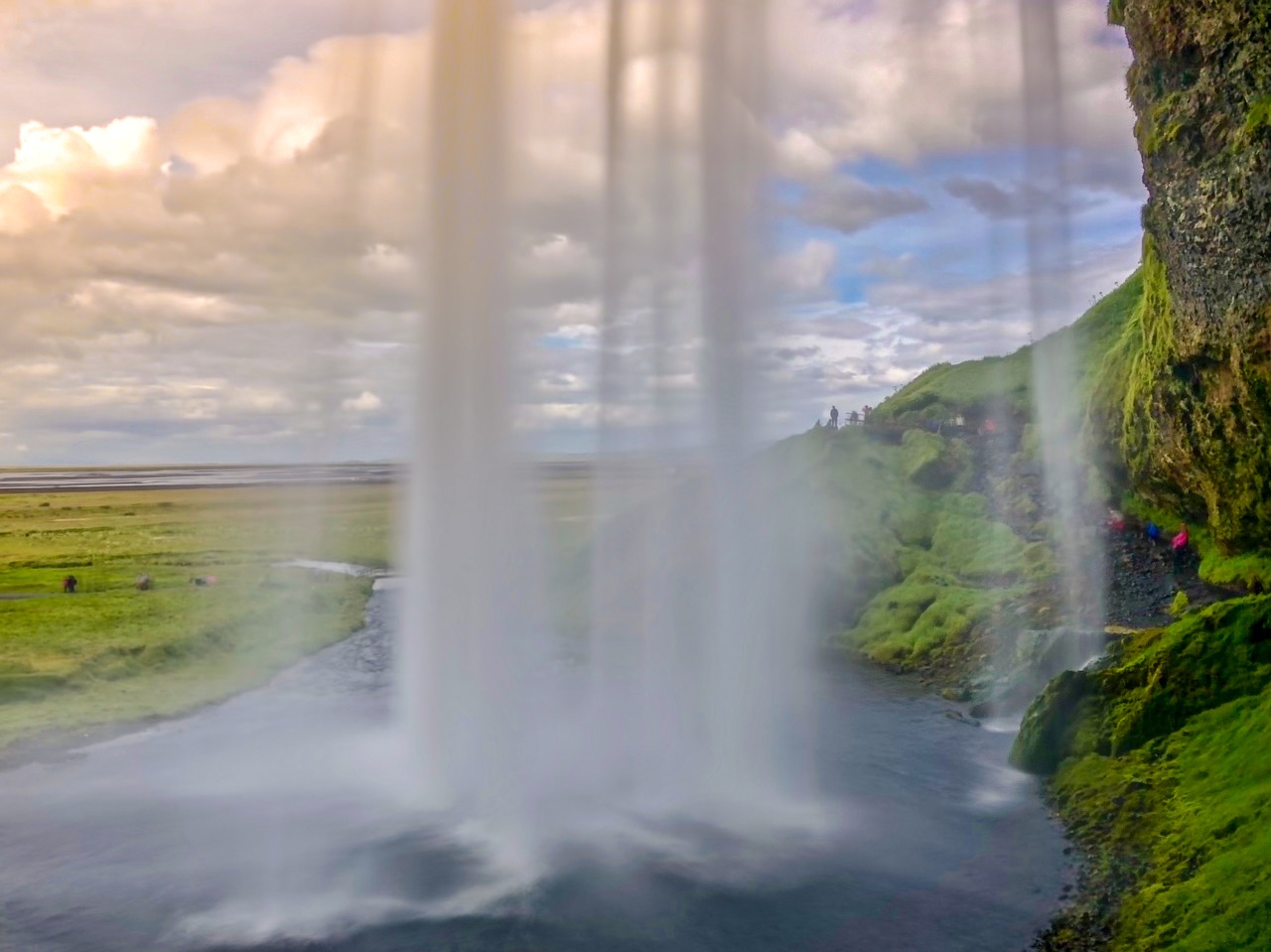 waterfall  iceland  landscape free photo