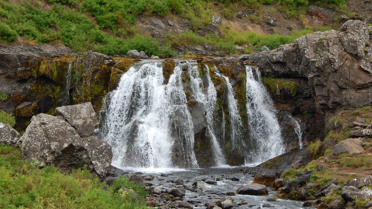 waterfall  iceland  nature free photo