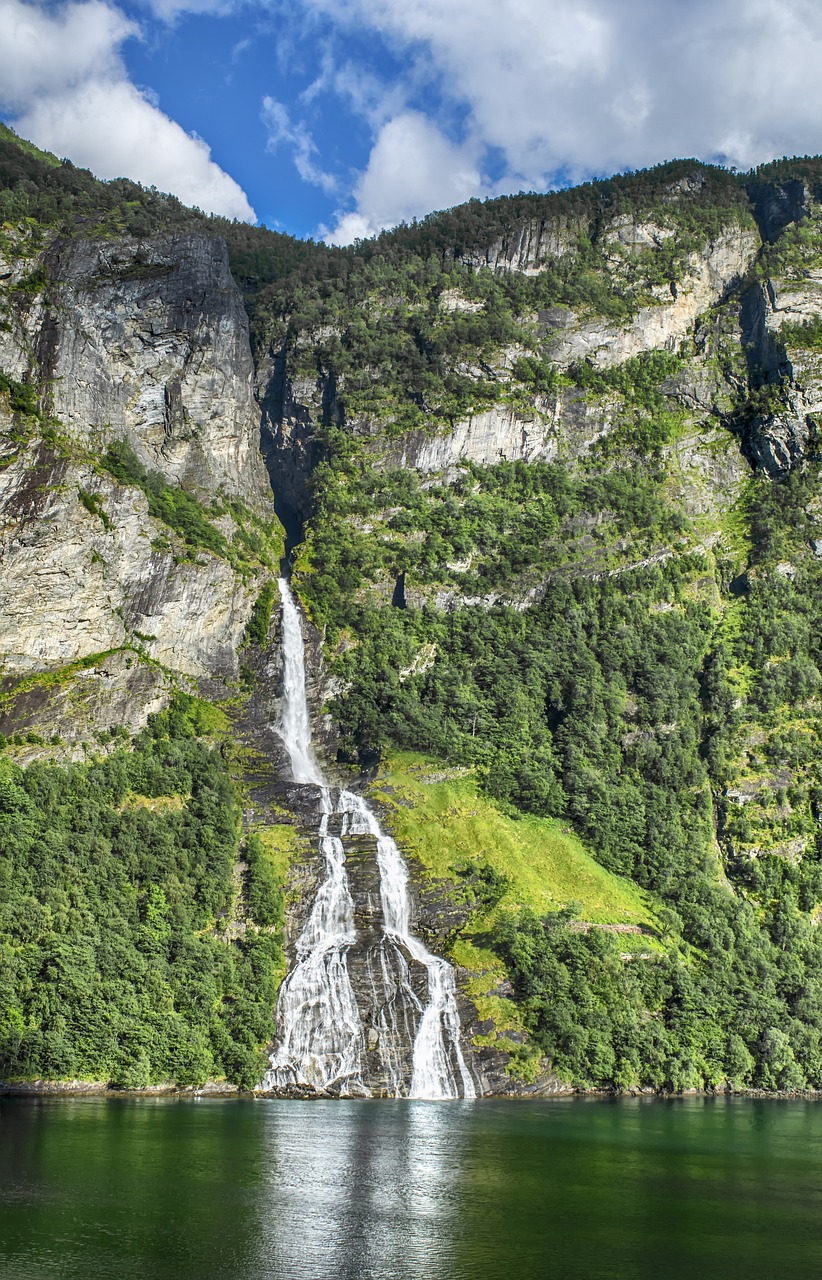 waterfall  fjords  norway free photo