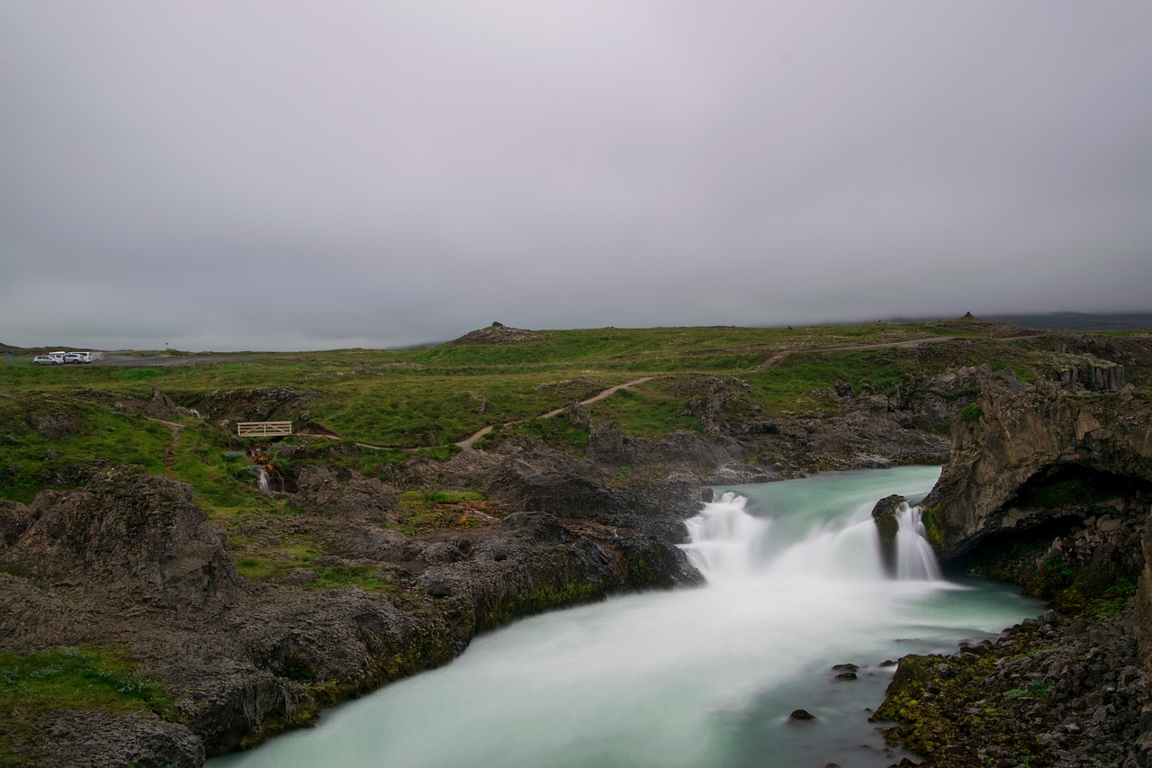 waterfall  godafoss  goðafoss free photo