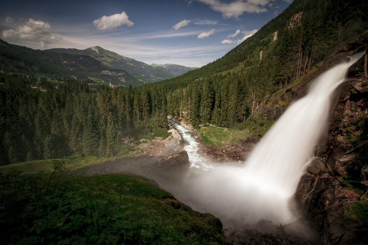 waterfall  mountains  austria free photo