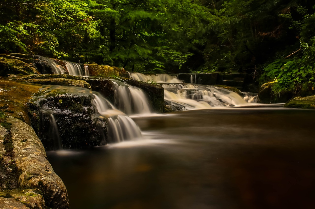 waterfall  autumn  nature free photo