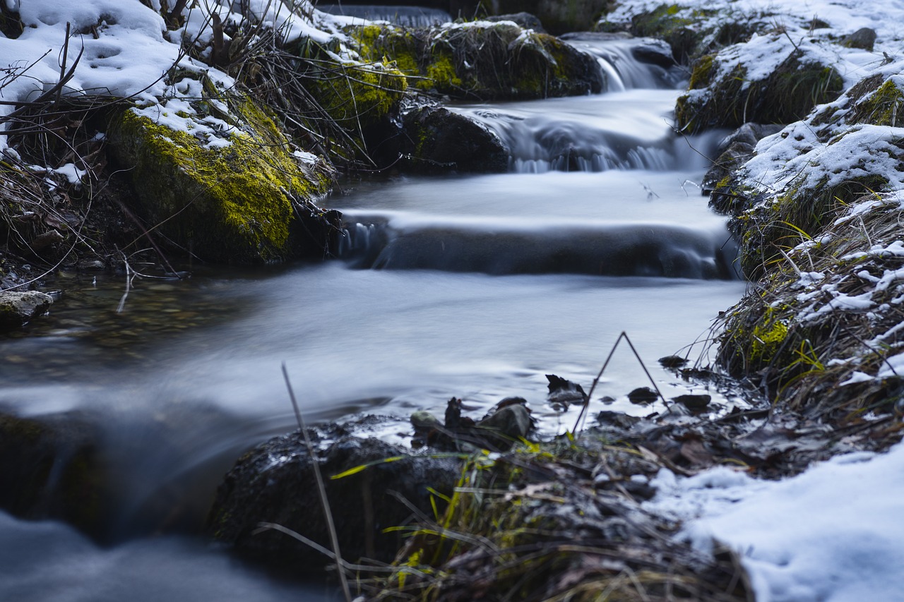 waterfall  cascades  winter free photo