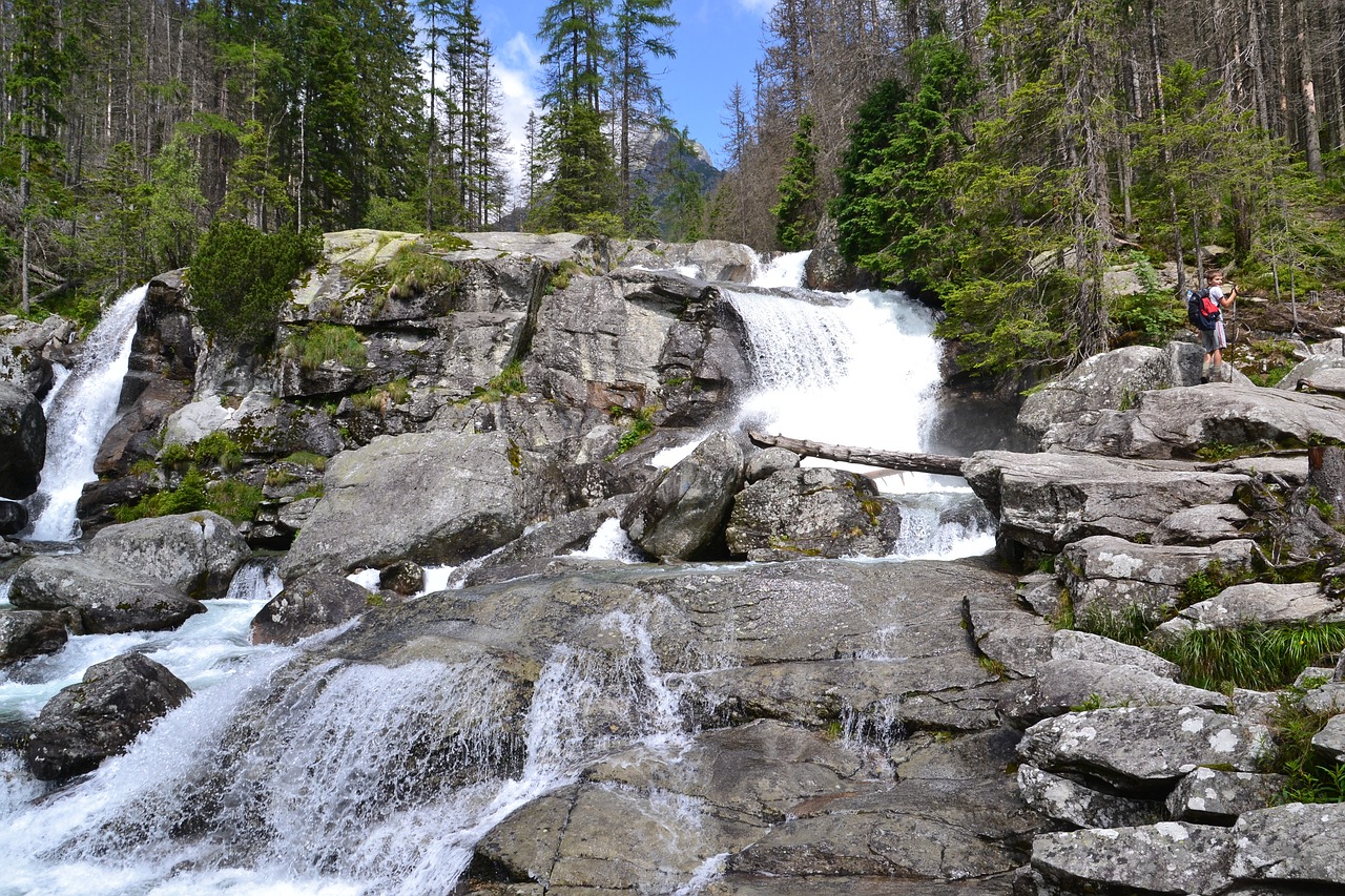 waterfall  stones  river free photo