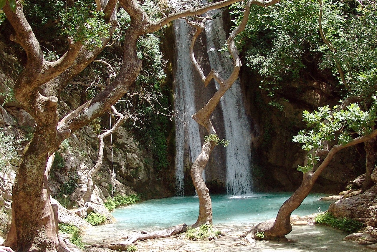 waterfall gorge lake free photo