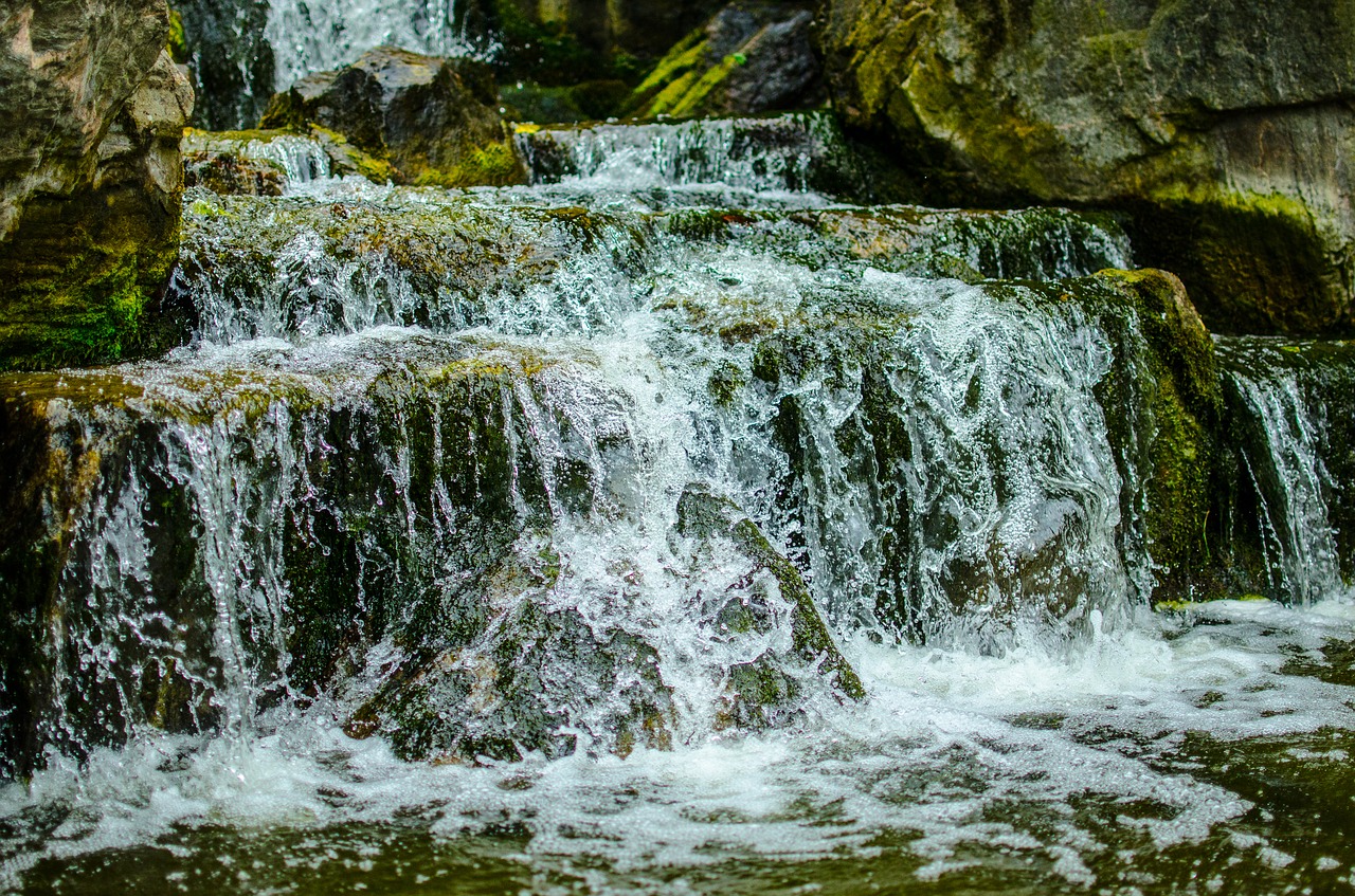 waterfall  water  moss free photo