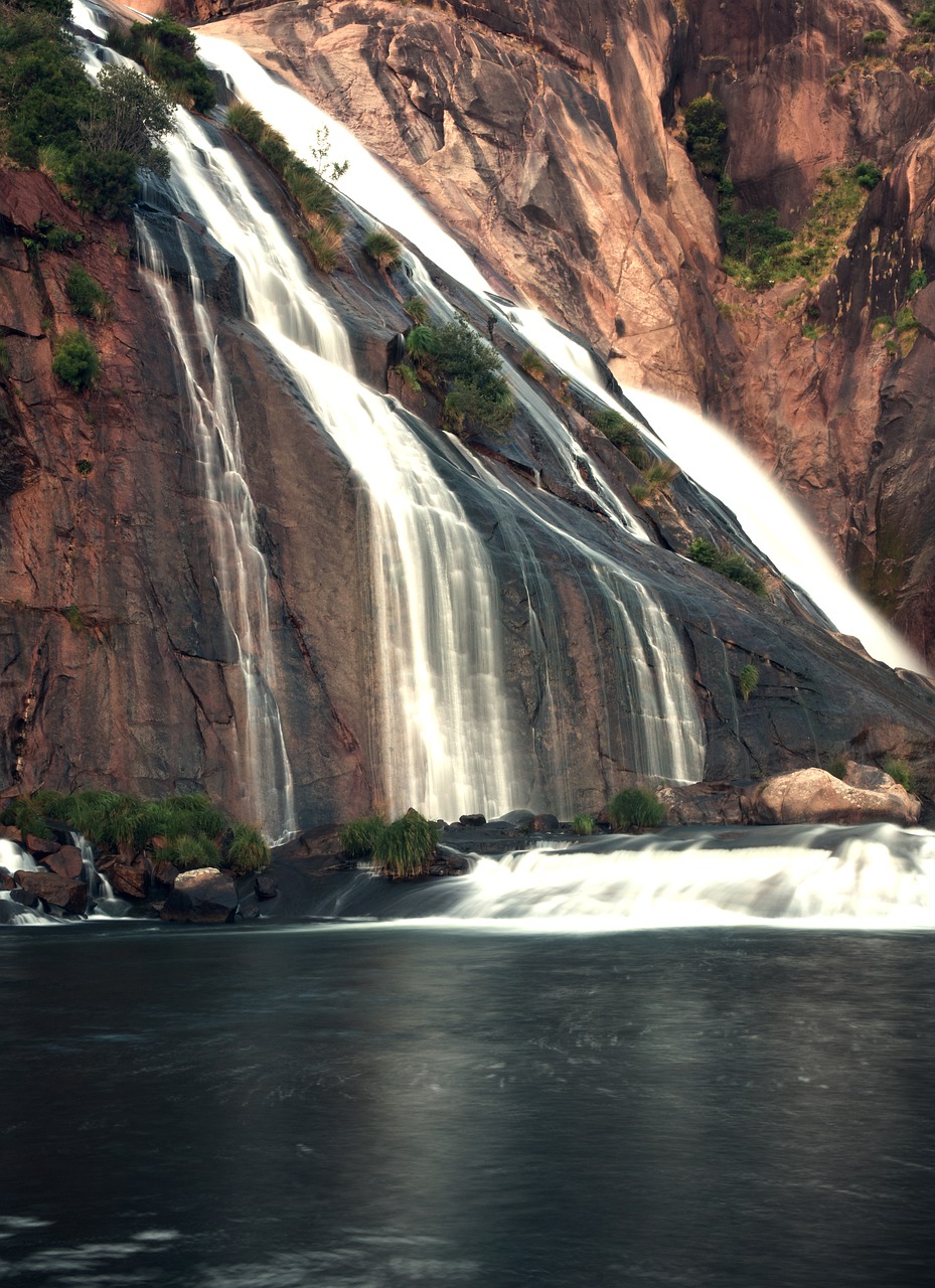 waterfall  cascade  ezaro free photo