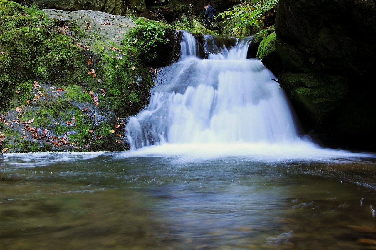 waterfall cascade flowing water free photo