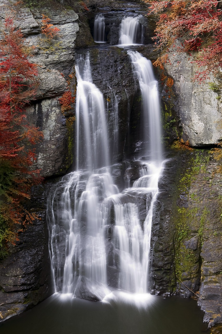 waterfall water white free photo