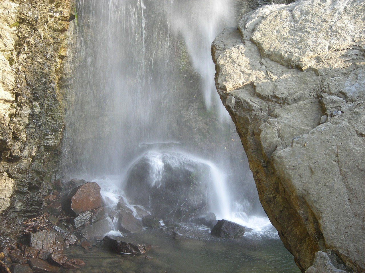 waterfall rock water free photo