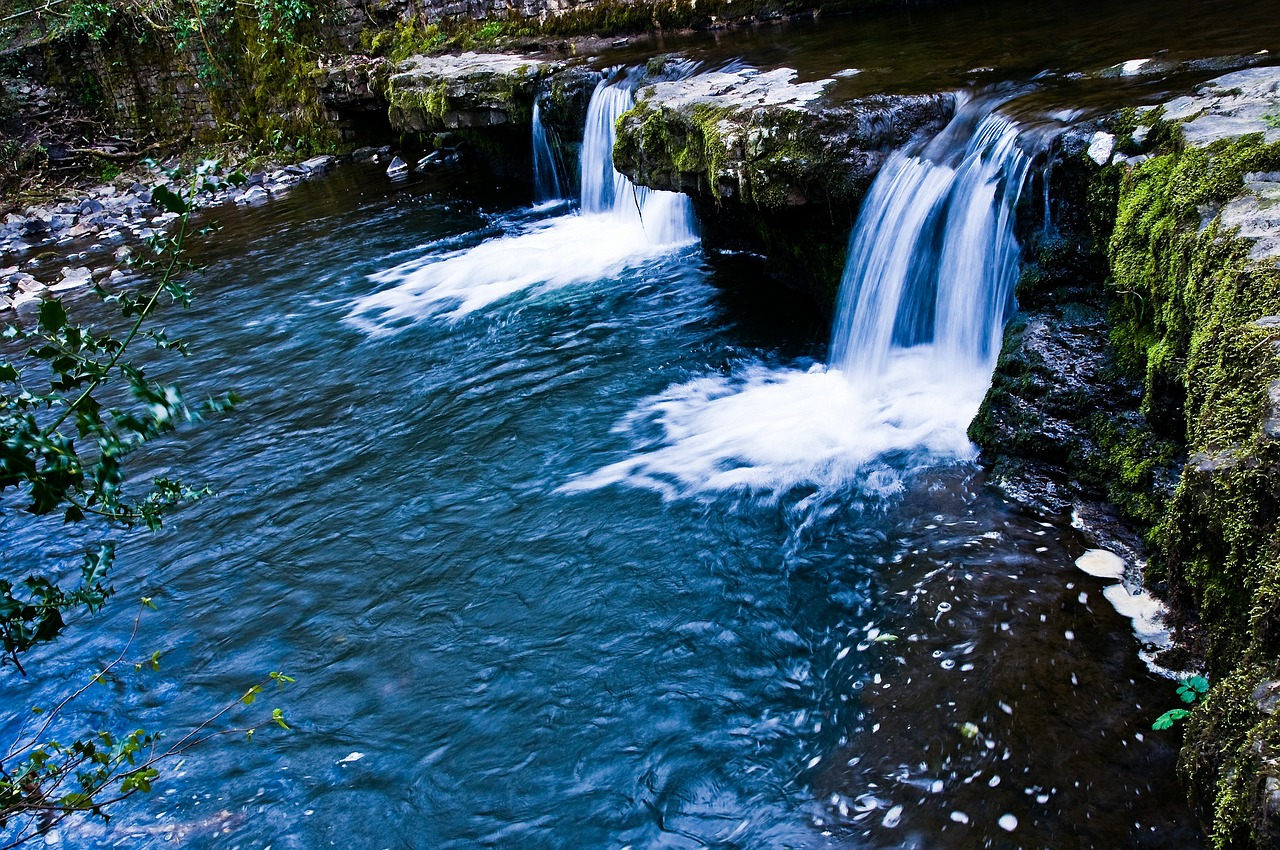 waterfall natural pool wales free photo
