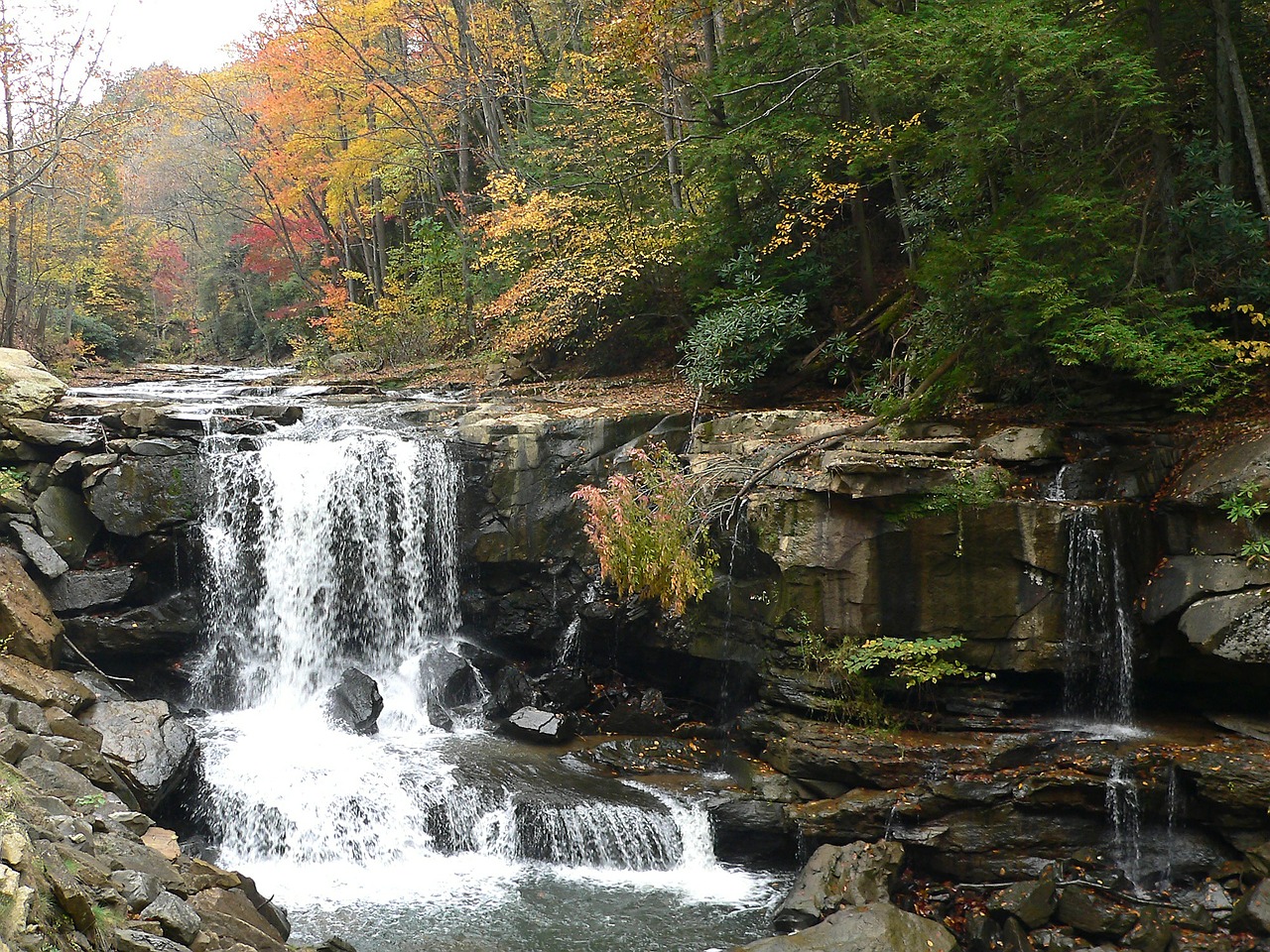 waterfall laurel creek appalachia free photo