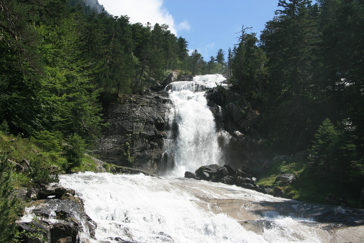 waterfall mountains france free photo