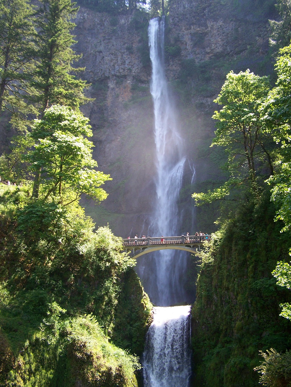 waterfall bridge multnomah free photo