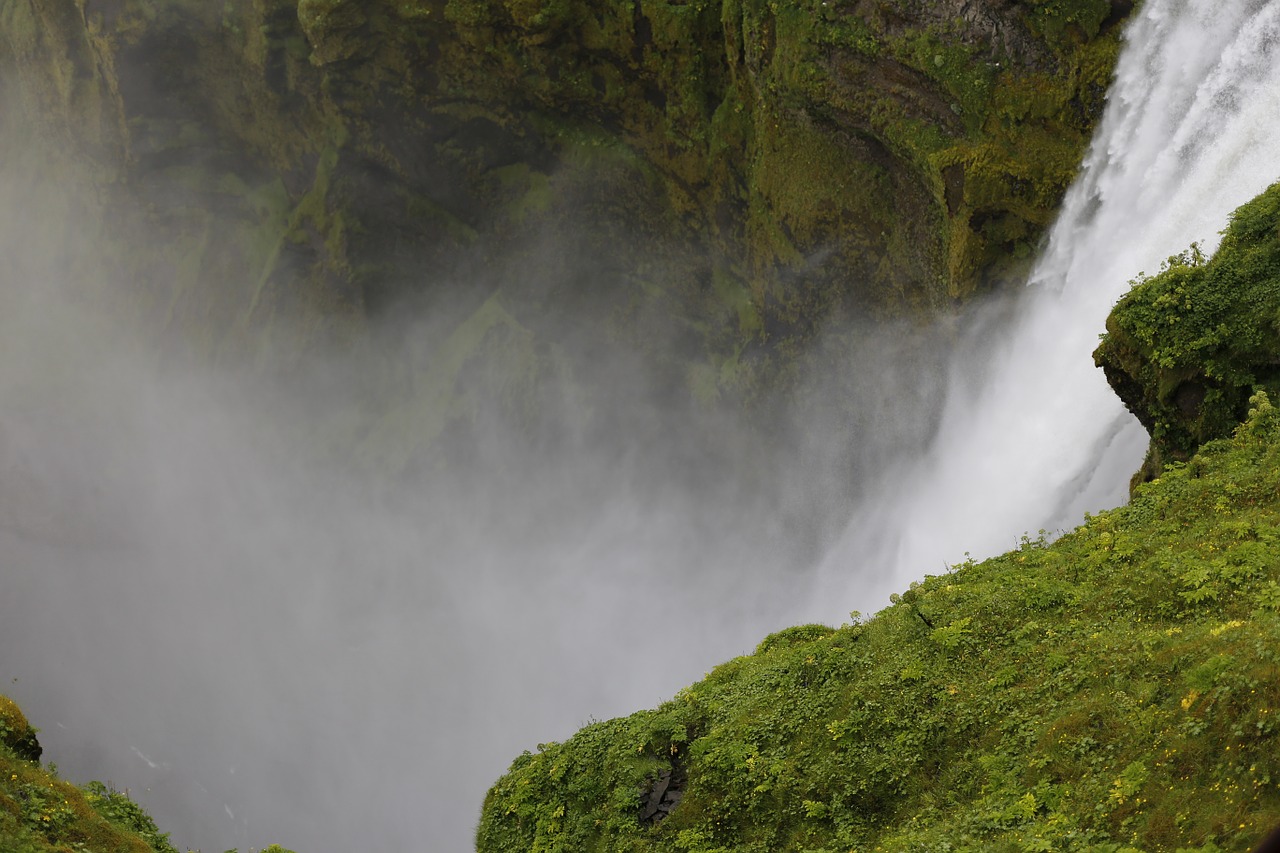 waterfall landscape top view free photo