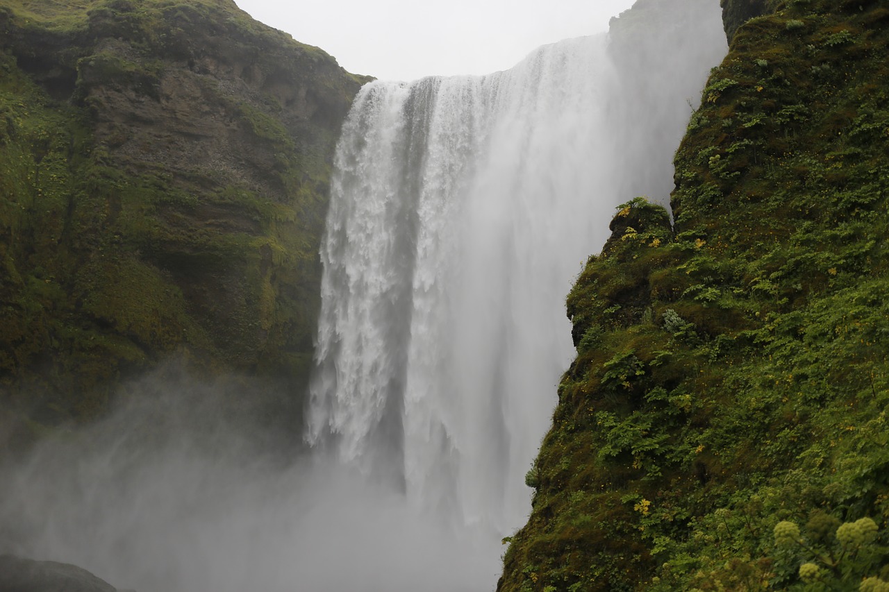 waterfall landscape top view free photo