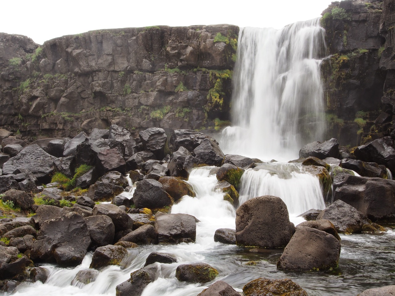 waterfall rock iceland free photo