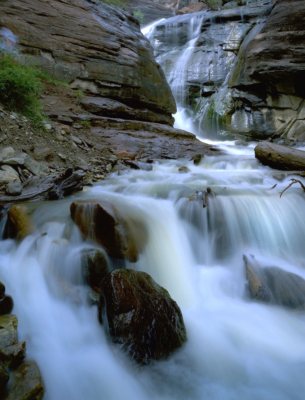 waterfall stream rocks free photo